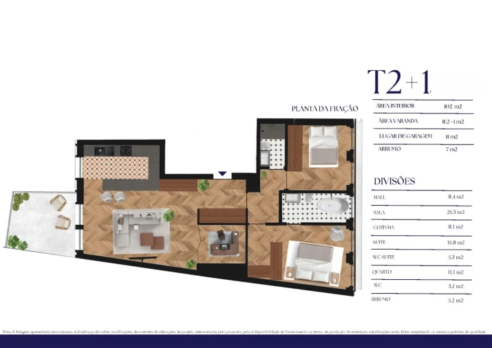 Apartamento T2 para Venda em Cedofeita, Santo Ildefonso, Sé, Miragaia, São Nicolau e Vitória Planta 1