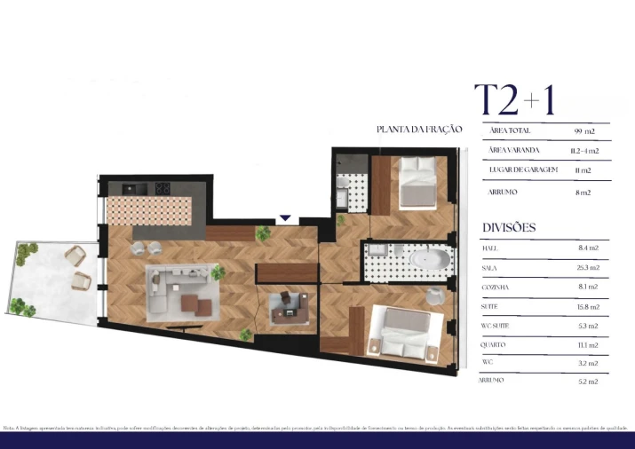 Apartamento T2 para Venda em Cedofeita, Santo Ildefonso, Sé, Miragaia, São Nicolau e Vitória Planta 1
