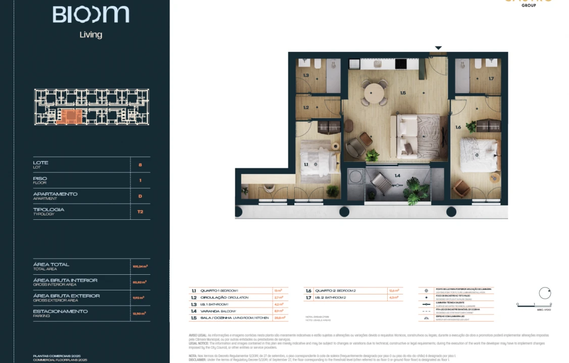 Apartamento T2 para Venda em Moreira Foto 9