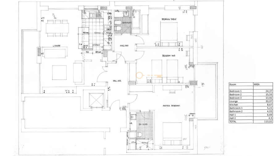 Apartamento T3 para Venda em Lagos (São Sebastião e Santa Maria) Planta 1