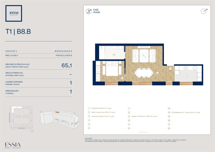 Apartamento T1 para Venda em Campanhã Planta 1