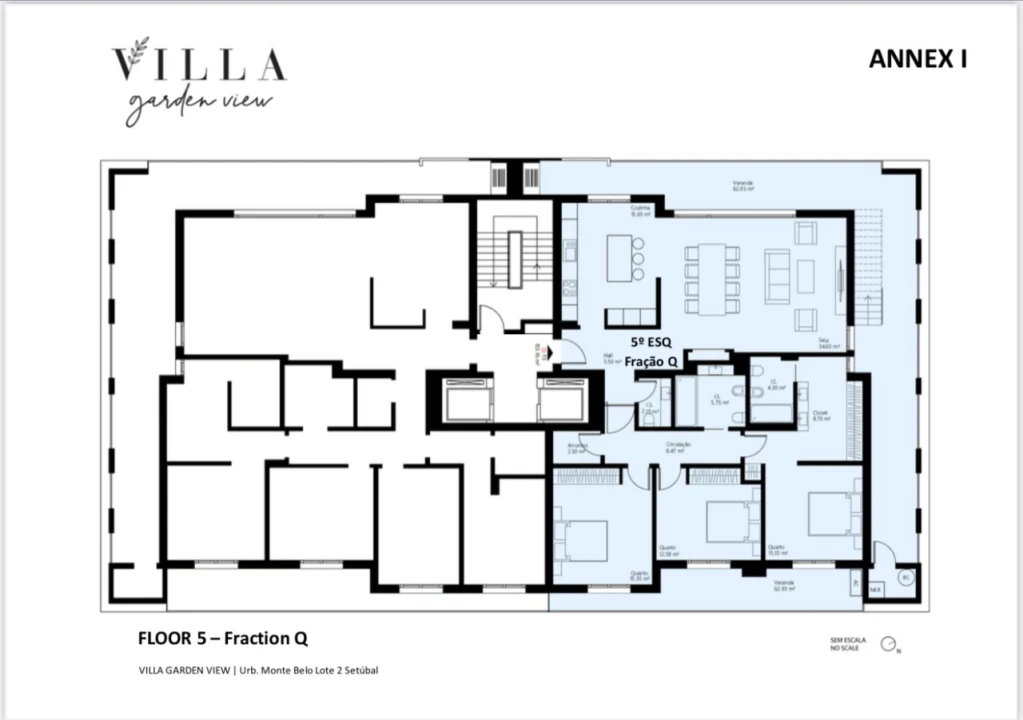 Apartamento T3 para Venda em Setubal (São Sebastião) Planta 2