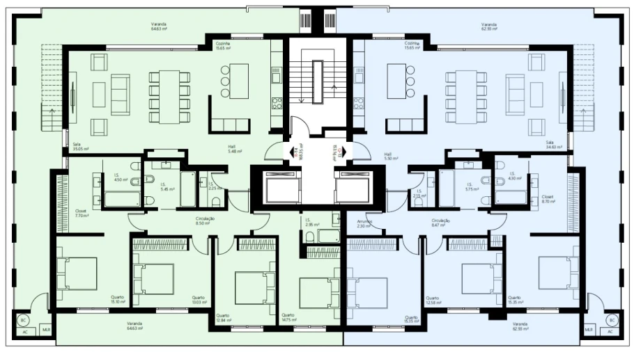 Apartamento T3 para Venda em Setubal (São Sebastião) Planta 1