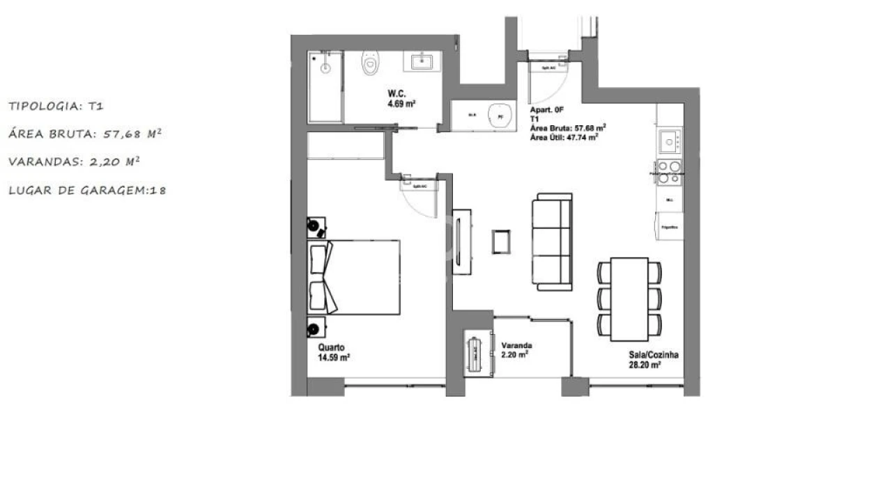 Apartamento T1 para Venda em Requeixo, Nossa Senhora de Fátima e Nariz Foto 8