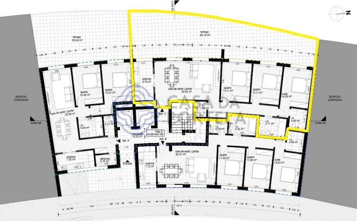 Apartamento T3 para Venda em Repeses e São Salvador Planta 2