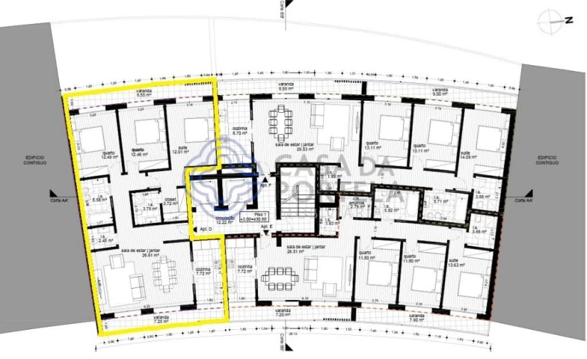 Apartamento T3 para Venda em Repeses e São Salvador Planta 1