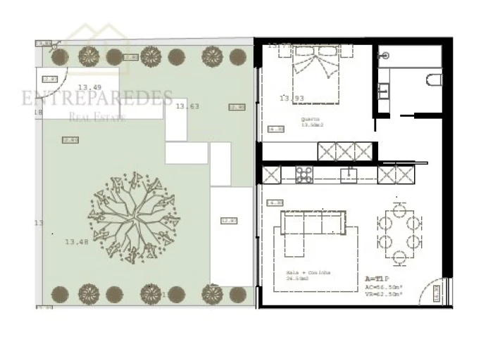 Apartamento T1 para Venda em São Felix da Marinha Foto 12