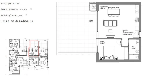 Apartamento T1 para Venda em Requeixo, Nossa Senhora de Fátima e Nariz