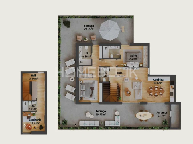 Apartamento T2 para Venda em Glória e Vera Cruz Planta 1