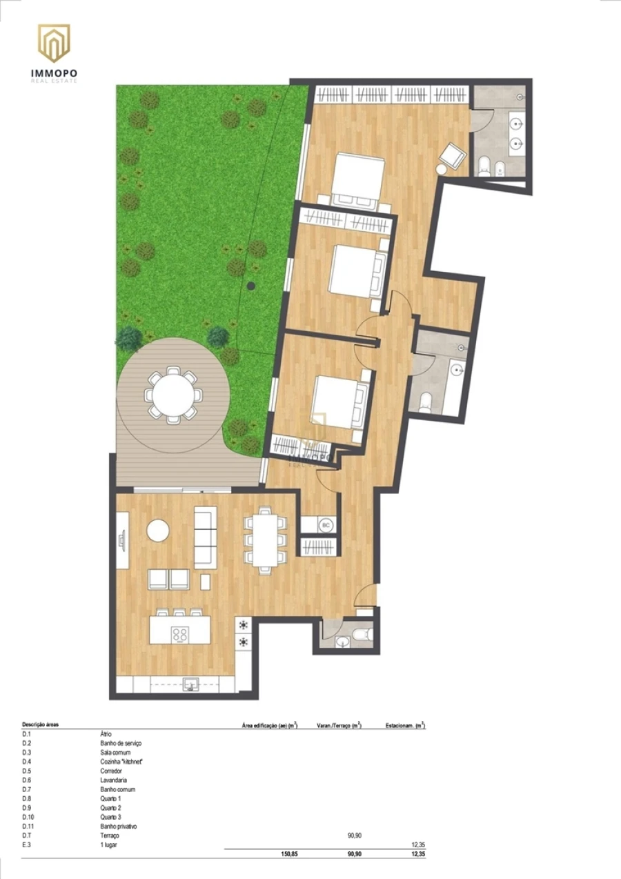 Apartamento T3 para Venda em Bonfim Planta 1