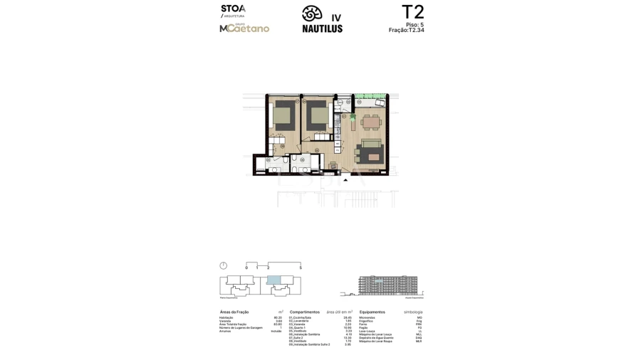 Apartamento T2 para Venda em Matosinhos e Leça da Palmeira Planta 3