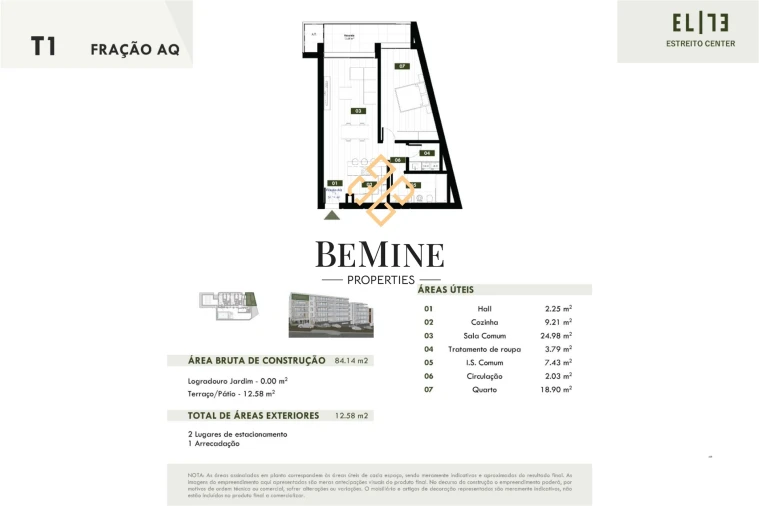 Apartamento T1 para Venda em Estreito de Camara de Lobos Foto 10