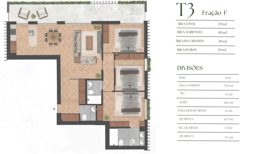 Apartamento T3 para Venda em Lordelo do Ouro e Massarelos Planta 1