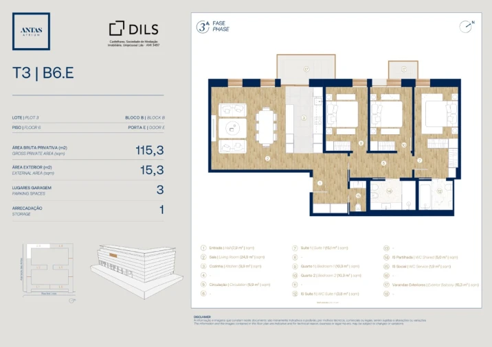 Apartamento T3 para Venda em Campanhã Planta 1