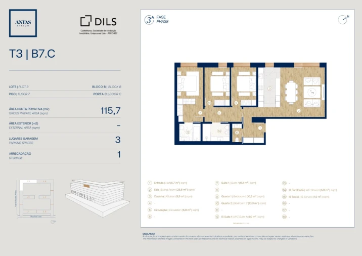 Apartamento T3 para Venda em Campanhã Planta 1