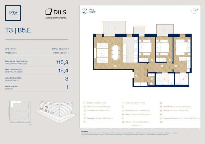 Apartamento T3 para Venda em Campanhã Planta 1