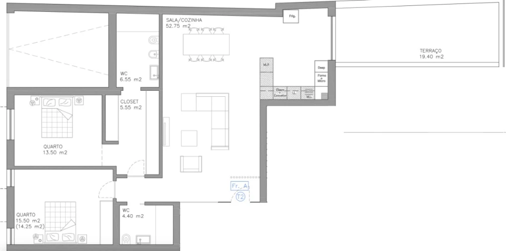 Apartamento T2 para Venda em Esgueira Planta 1