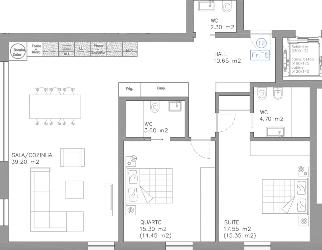 Apartamento T2 para Venda em Esgueira Planta 1