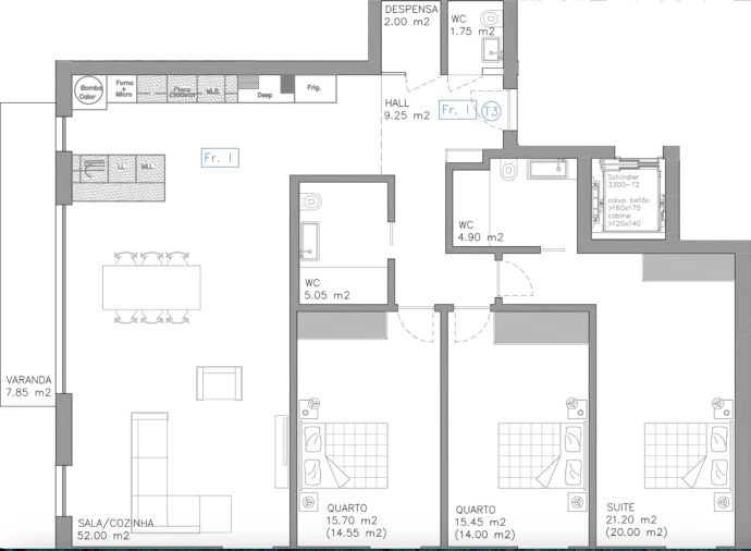 Apartamento T3 para Venda em Esgueira Planta 1
