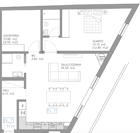 Apartamento T1 para Venda em Esgueira Planta 1