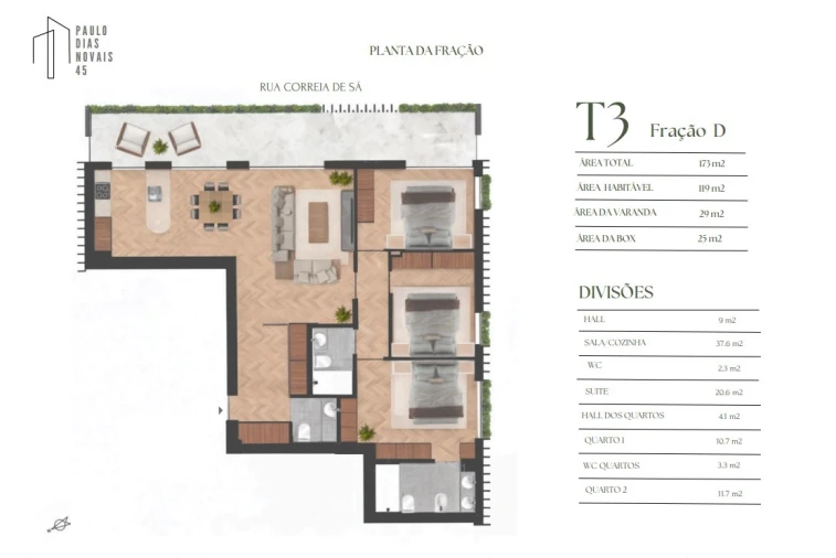 Apartamento T3 para Venda em Lordelo do Ouro e Massarelos Planta 1