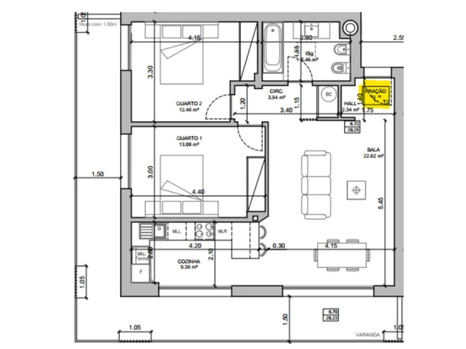 Apartamento T2 para Venda em Ferrel Planta 1