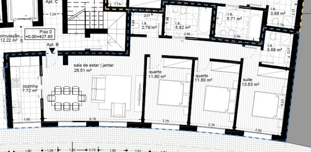 Apartamento T3 para Venda em Repeses e São Salvador Planta 1