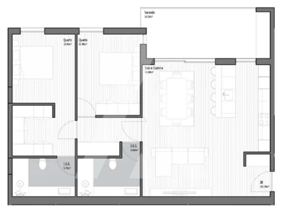 Apartamento T2 para Venda em Poiares (Santo Andre) Foto 17