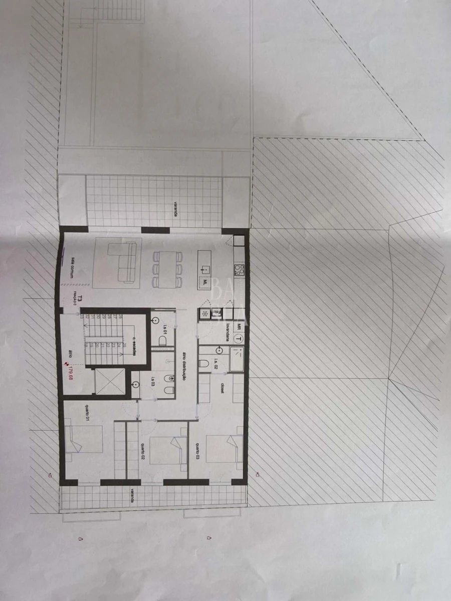 Apartamento T3 para Venda em Braga (Maximinos, Sé e Cividade) Planta 1