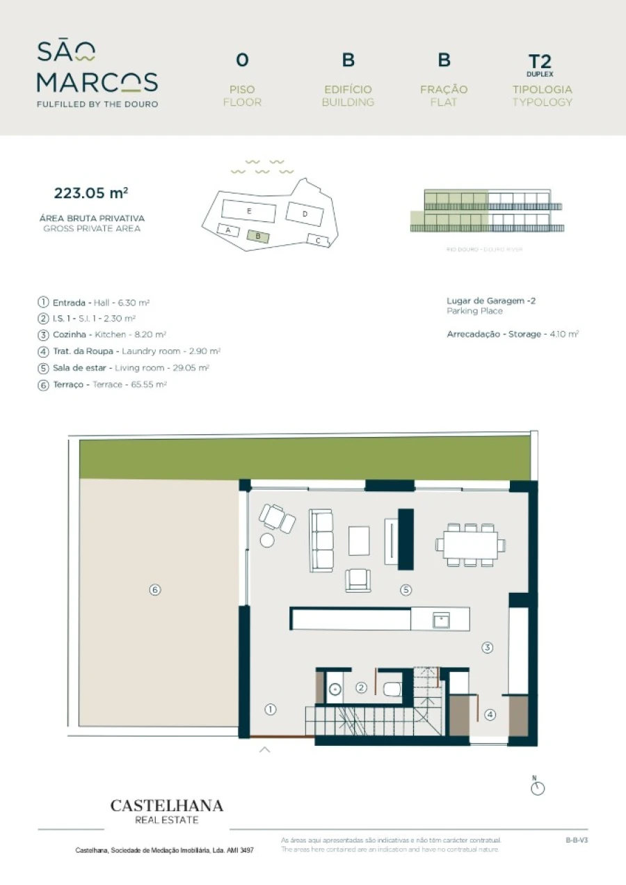 Apartamento T2 para Venda em Santa Marinha e São Pedro da Afurada Planta 1