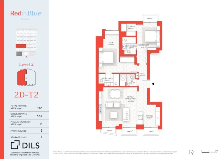 Apartamento T2 para Venda em Avenidas Novas Planta 1