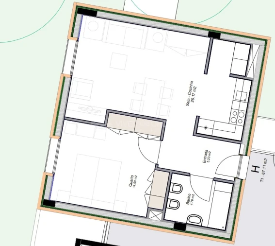 Apartamento T1 para Venda em Azurem Foto 27