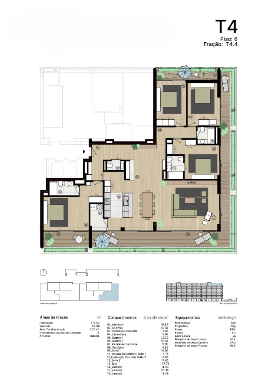 Apartamento T4 para Venda em Matosinhos e Leça da Palmeira Planta 1