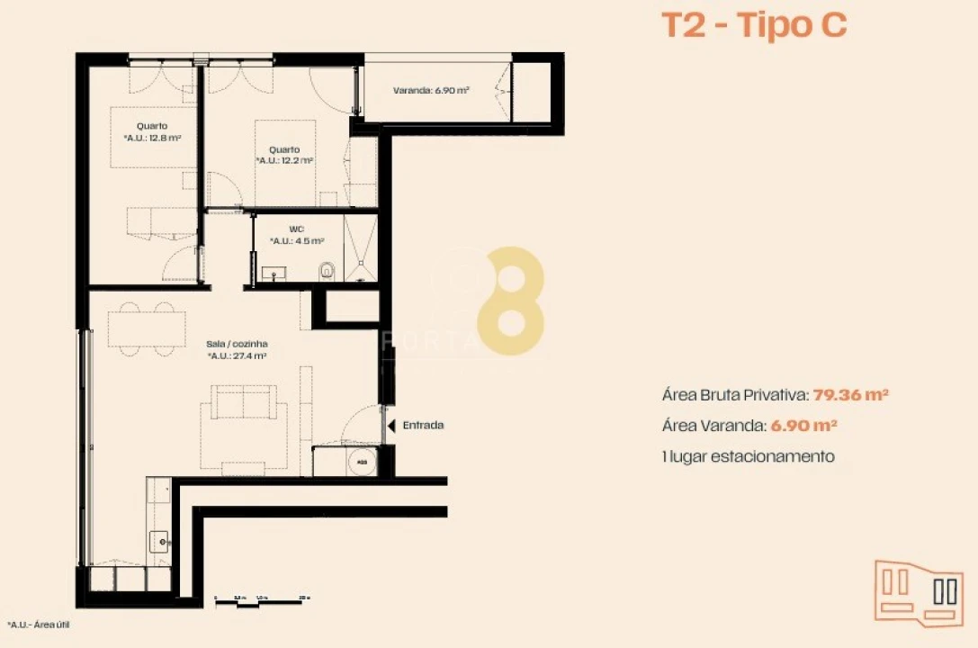 Apartamento T2 para Venda em Moreira Foto 20