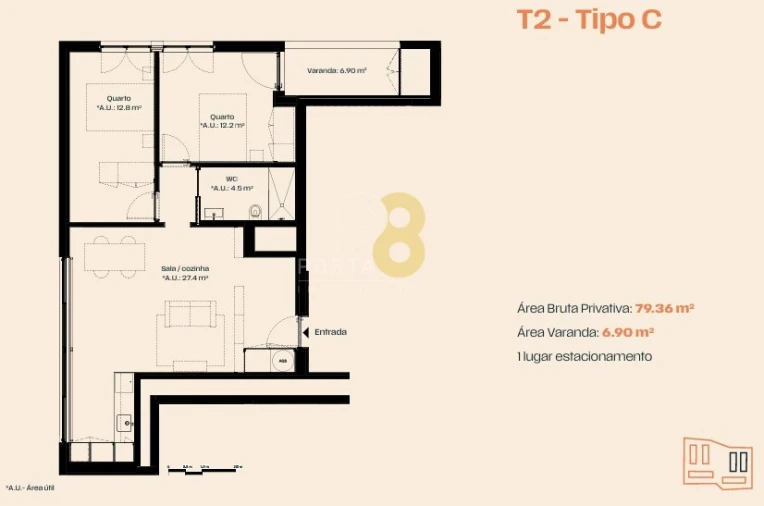 Apartamento T2 para Venda em Moreira Foto 20