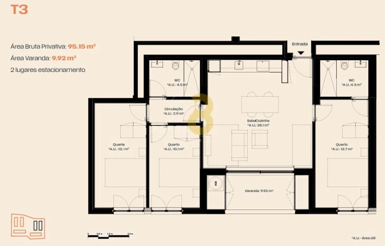 Apartamento T2 para Venda em Moreira Foto 9