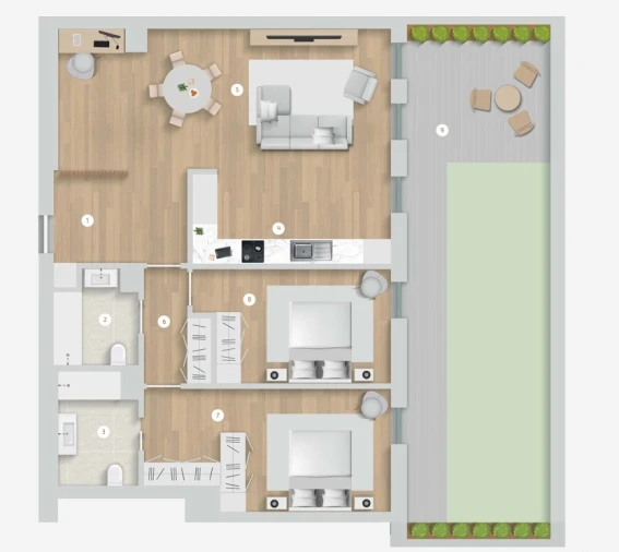 Apartamento T2 para Venda em Cedofeita, Santo Ildefonso, Sé, Miragaia, São Nicolau e Vitória Planta 1