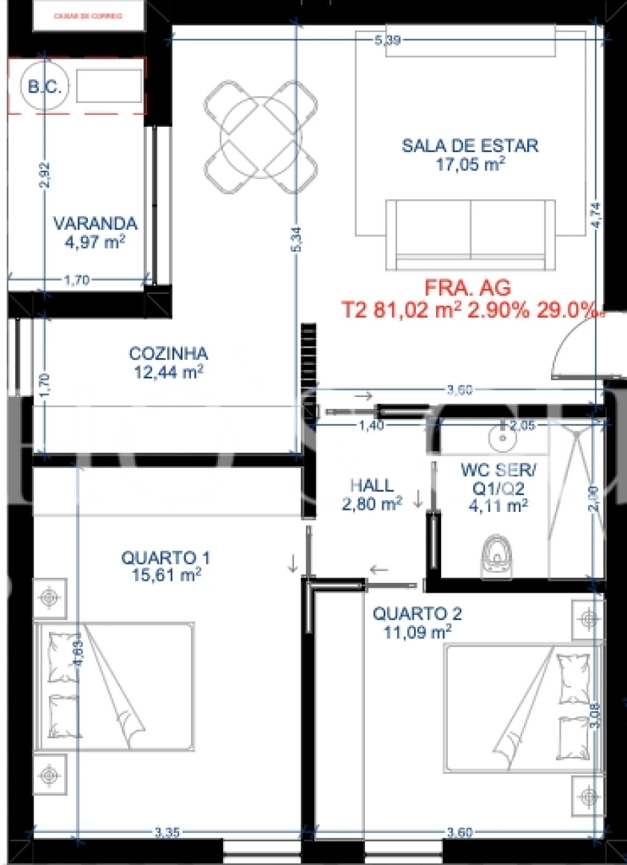 Apartamento T2 para Venda em Brufe Foto 14