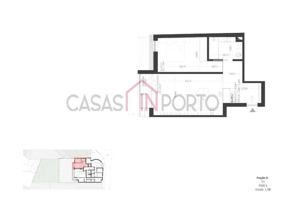 Apartamento T1 para Venda em Paranhos Foto 23