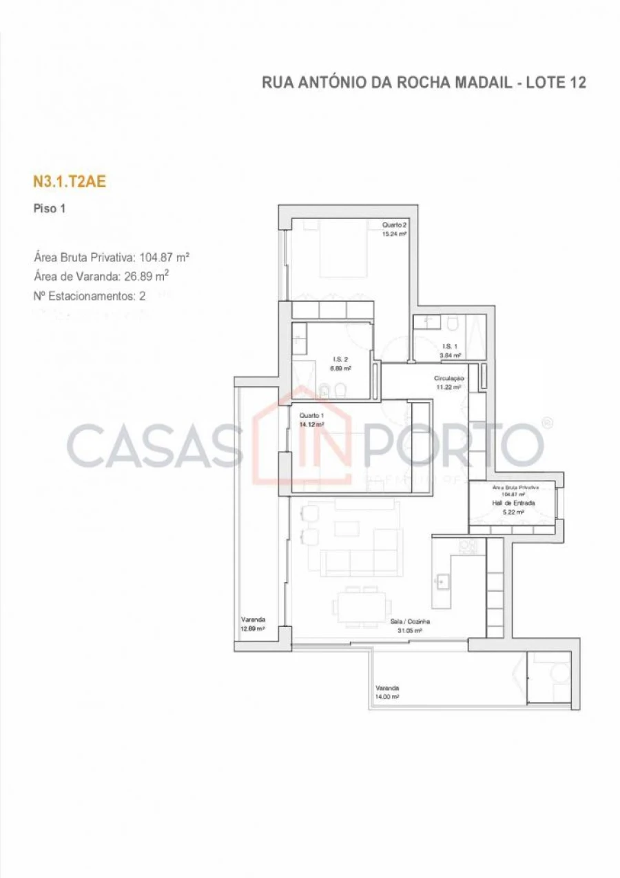 Apartamento T2 para Venda em Glória e Vera Cruz Foto 18