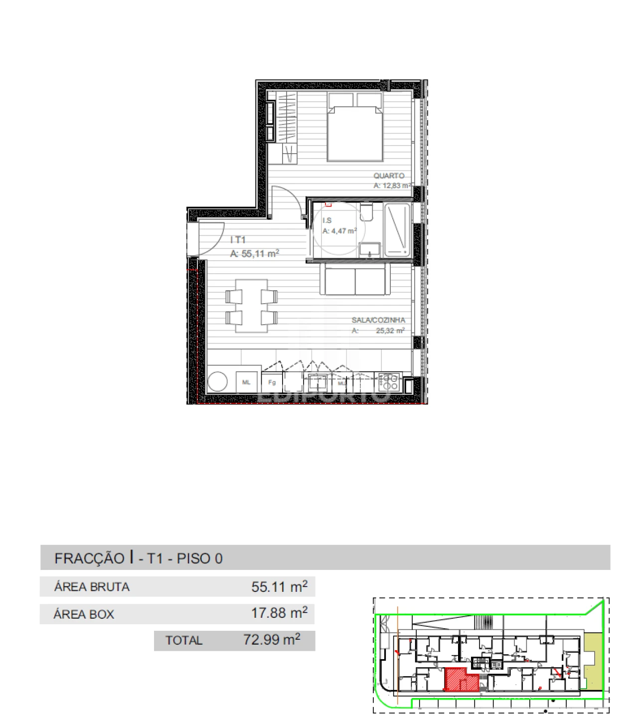 Apartamento T1 para Venda em Grijo Foto 3