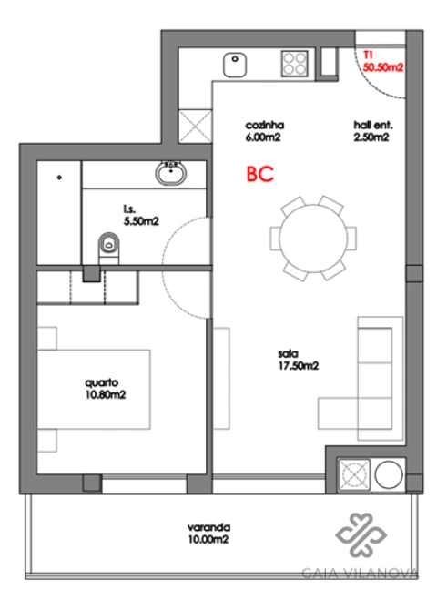 Apartamento T1 para Venda em Valadares