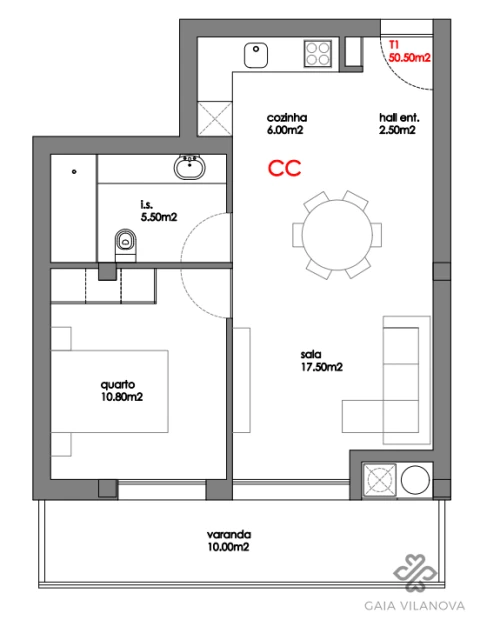 Apartamento T1 para Venda em Valadares