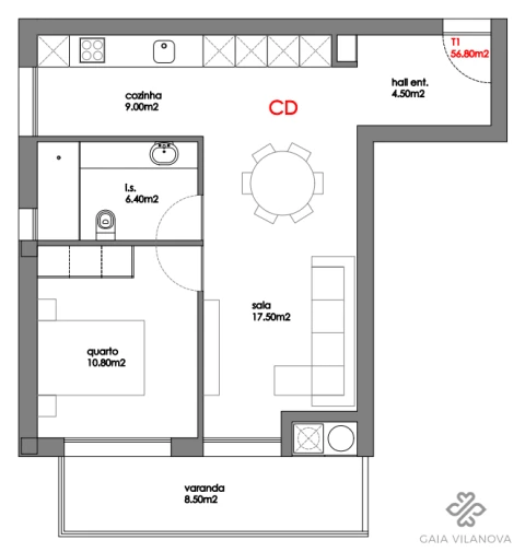Apartamento T1 para Venda em Valadares