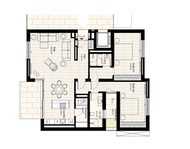 Apartamento T2 para Venda em Cascais e Estoril Planta 1