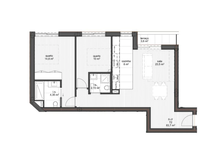 Apartamento T2 para Venda em Ramalde Planta 1
