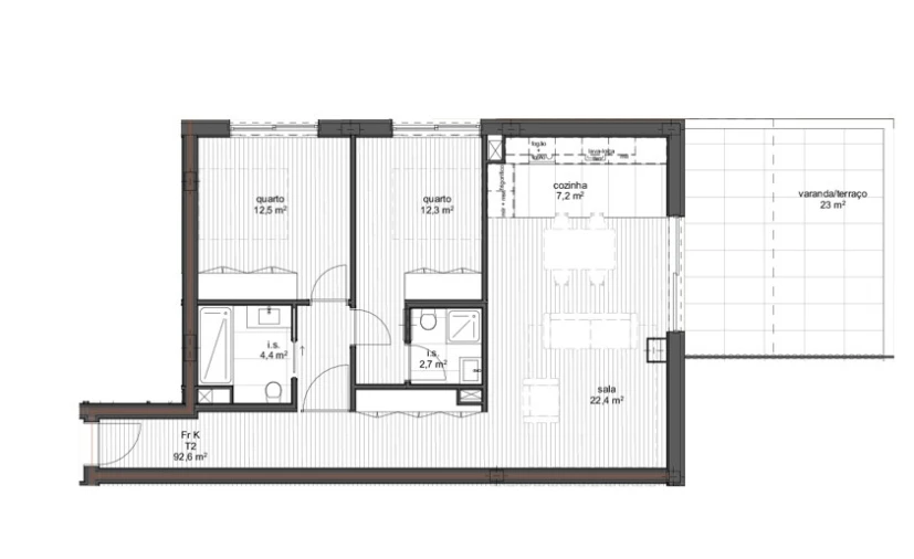 Apartamento T2 para Venda em Ramalde Planta 1