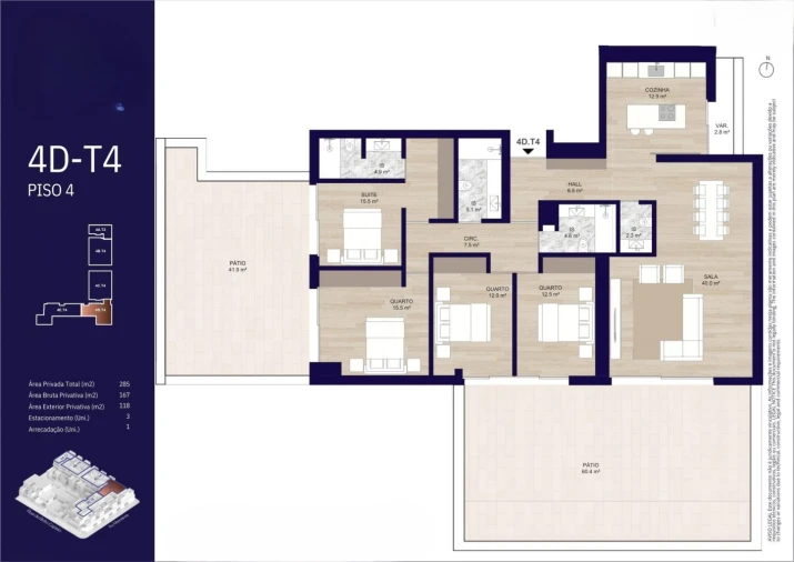 Apartamento T4 para Venda em Matosinhos e Leça da Palmeira Foto 15