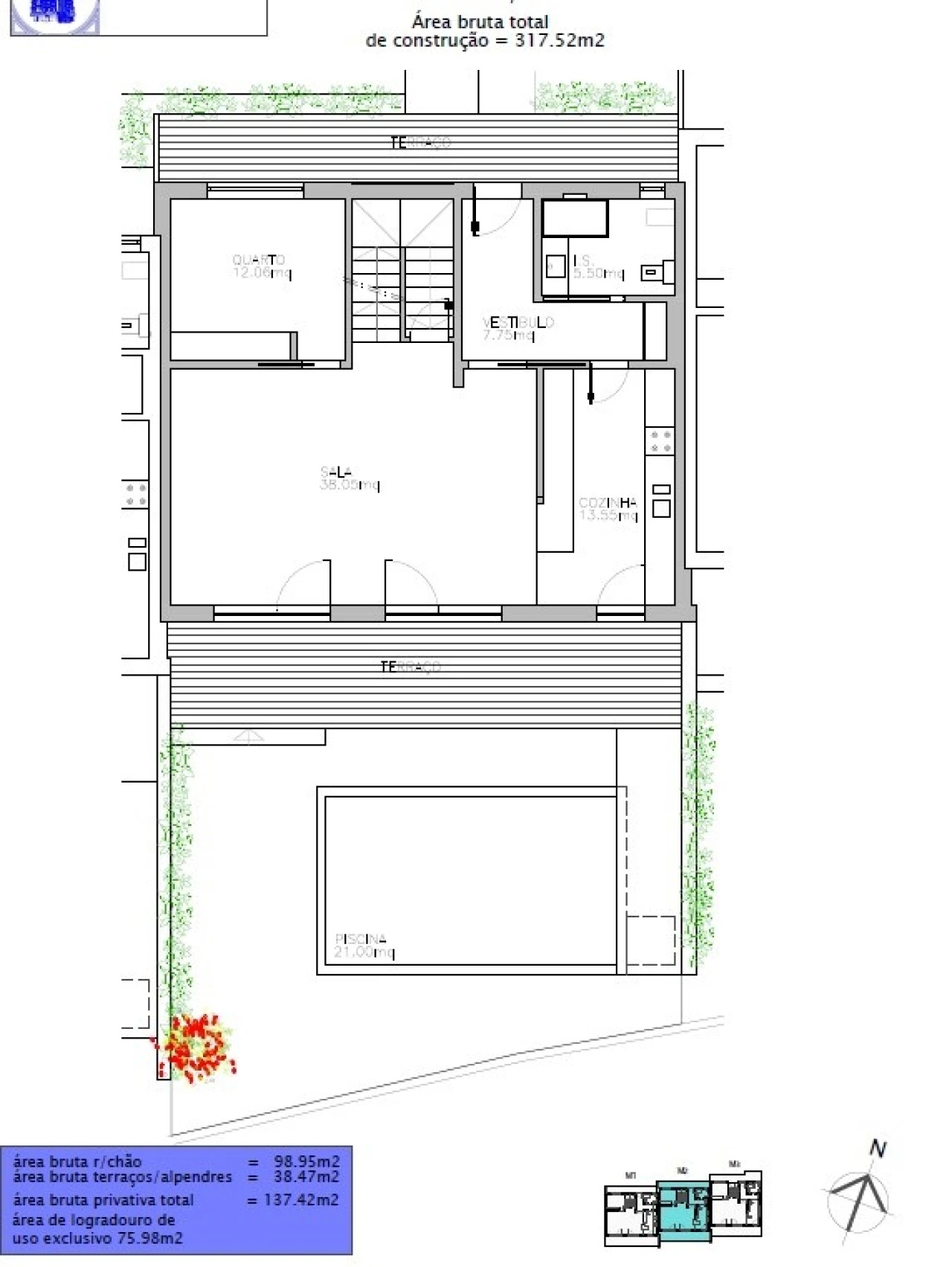 Moradia T4 para Venda em Alcabideche Planta 2