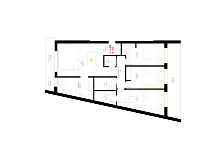 Apartamento T3 para Venda em Glória e Vera Cruz Planta 1